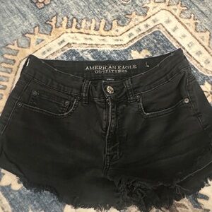 American Eagle Outfitters Distressed Black Jean Shorts